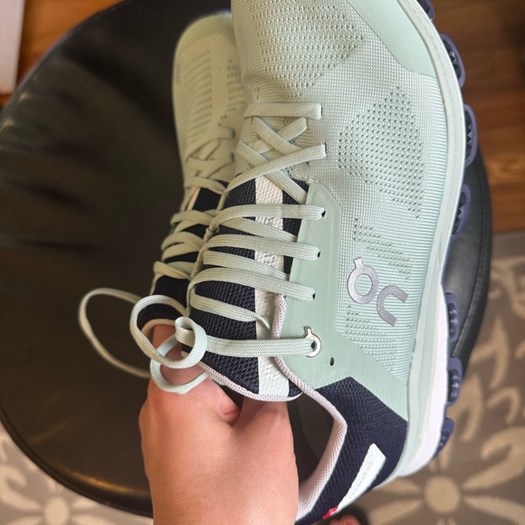 On Running Athletic Shoes - Mint and Navy - Picture 5 of 8